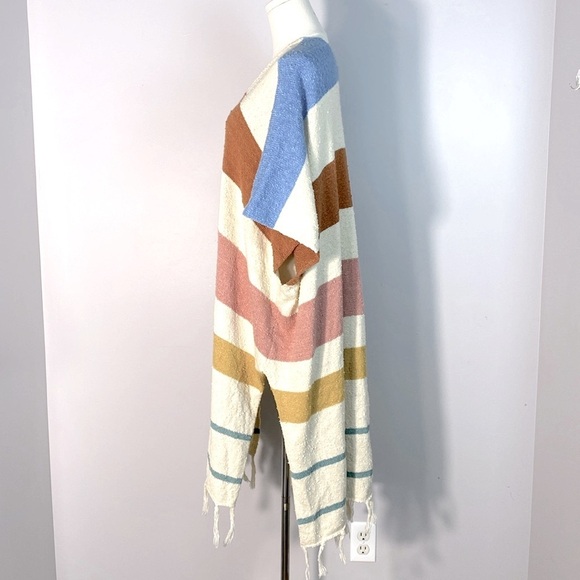 Anthropologie By Together Colorful Striped Kimono Cardigan with fringe size S/M - Picture 6 of 12